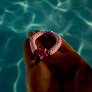 Baby pink star bracelet homemade